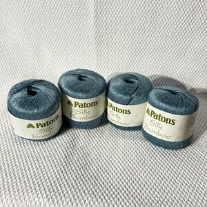 Patons Silk Bamboo Yarn Cake - Collur Sea Set of 4 NEW WITH TAG